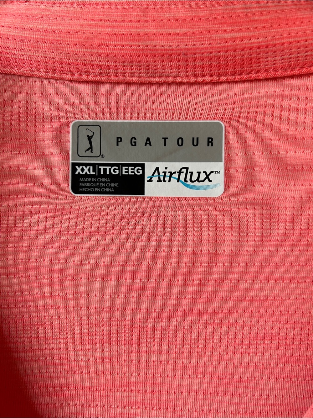 PGA Tour Airflux Men’s Coral Polo Shirt XXL - Picture 3 of 7